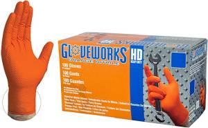 GLOVE; NITRILE PWDR FREE 8MIL ORANGE XL BX OF 100