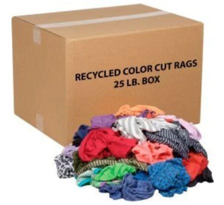 RAGS; CLOTH COLORED 25LB BOX