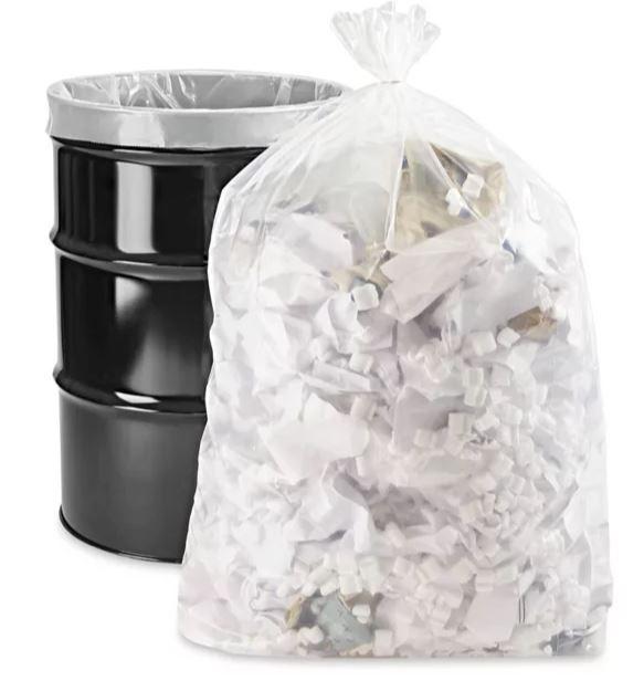 LINER; TRASH BAG 60GAL 38X58 3MIL CLR 50/BX