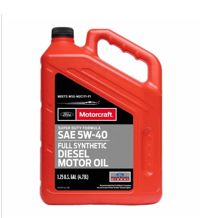 OIL; MOTORCRAFT SYNTHETIC DIESEL 5W40 5 QT