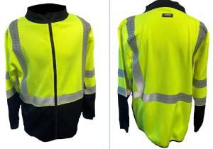 SWEATSHIRT; MOCK NECK ZIP UP CLASS 3 LIME MD-9X