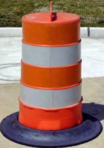 BARREL; TRAFFIC ORANGE 36 X 18